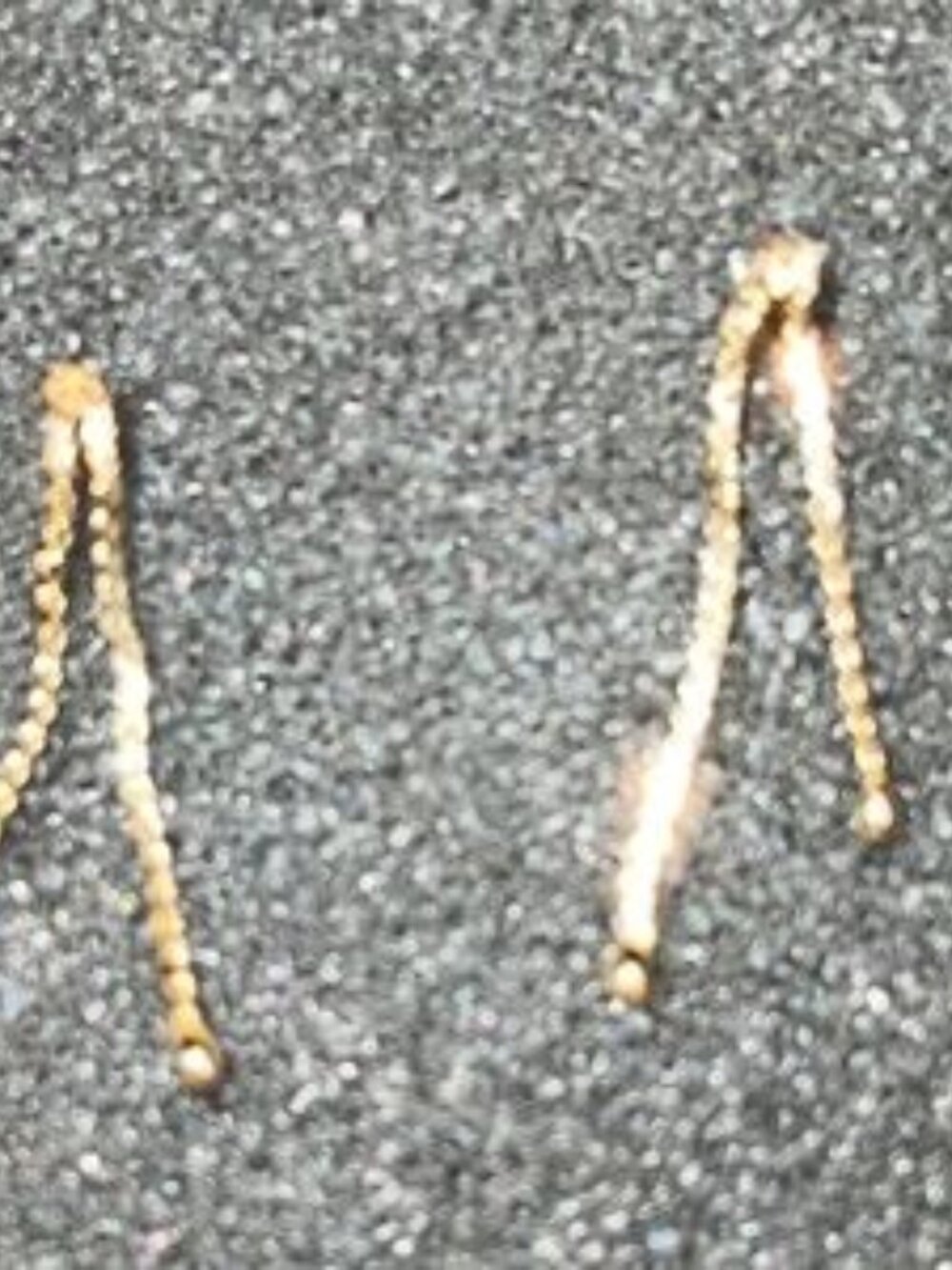 14K Solid Yellow Gold Dainty Serpentine Chain with End “bead” Dangle Earrings